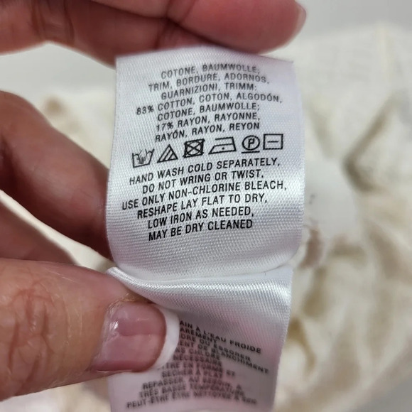 Anthro Meadow Rue Ivory Limay Lightweight Skirted Sweater SZ Small - Picture 7 of 12